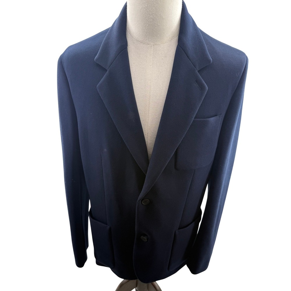 Lacoste Navy Blue Pique Knit Two-Button  Blazer Mens US S‎ FR 46